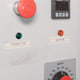 Control Panel - Close up of Overtemp, Temperature Controller &amp; Emergency Stop