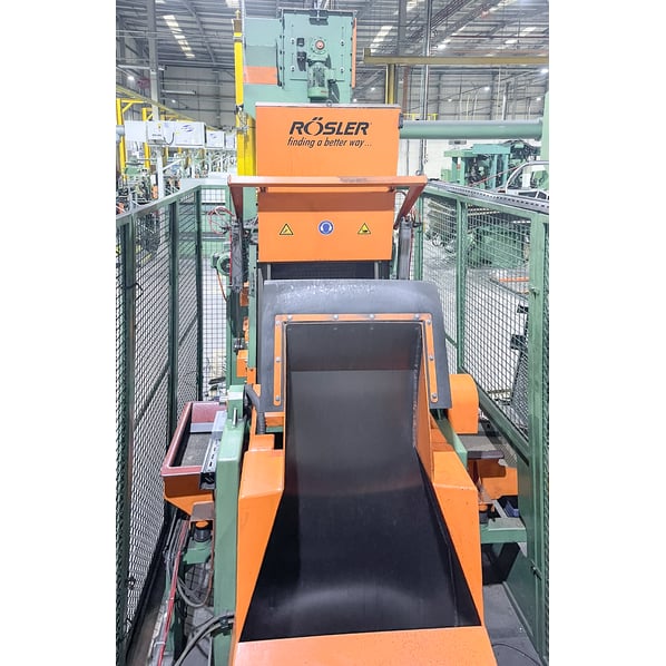 Rosler Batch Tumble Belt Blast Cleaning Machine with Loader and Dust Extraction