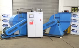Twin 55kW Centrifugal Fans and Control Panel Originally from Vertical Fume Scrubber