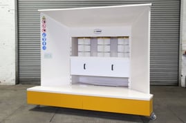 KPO3 O Powder Coating Booth with Hopper (standard floor shown)